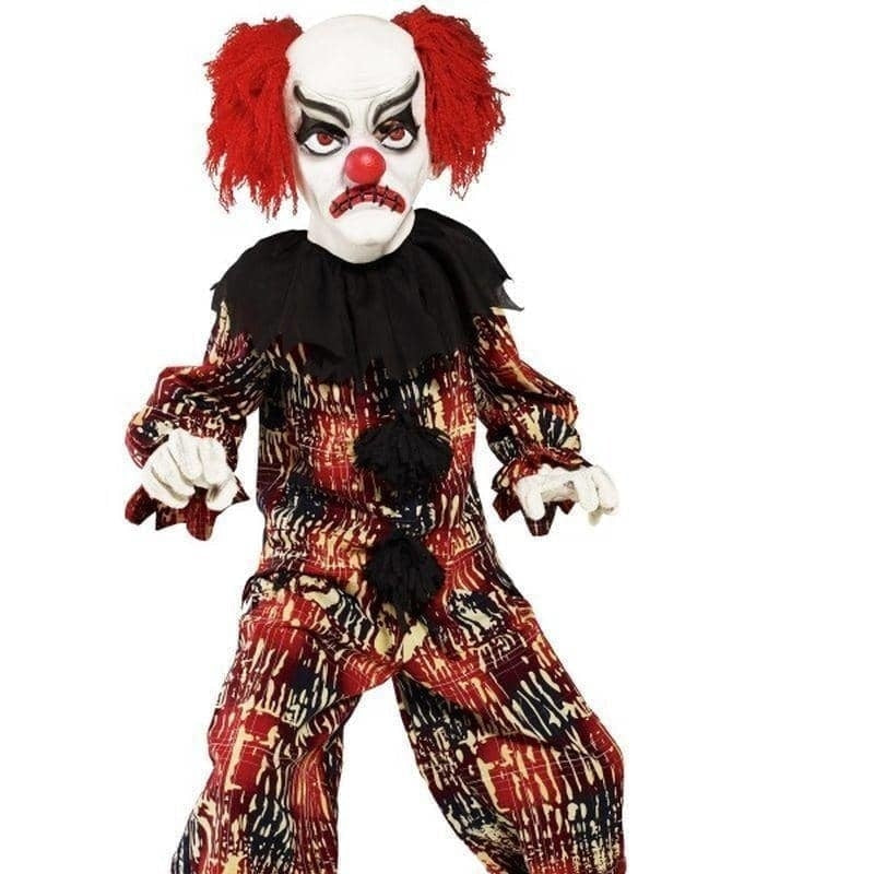 Scary Clown Costume Kids Red Black White_1