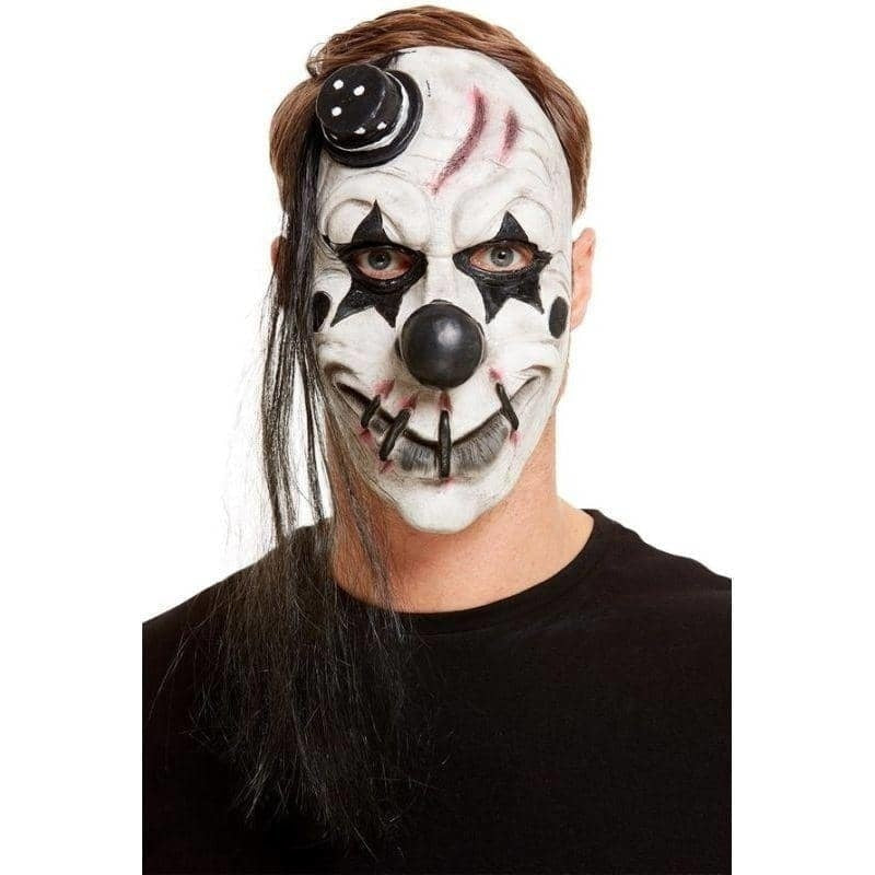 Scary Clown Latex Mask Adult White_1