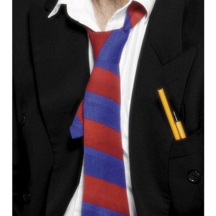 School Tie Adult Red Blue_1