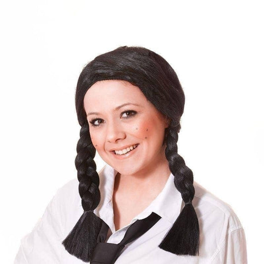 Schoolgirl Wig Black Plaits 2