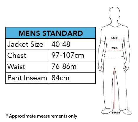 Size Chart Scorpion Costume Adult Mortal Kombat