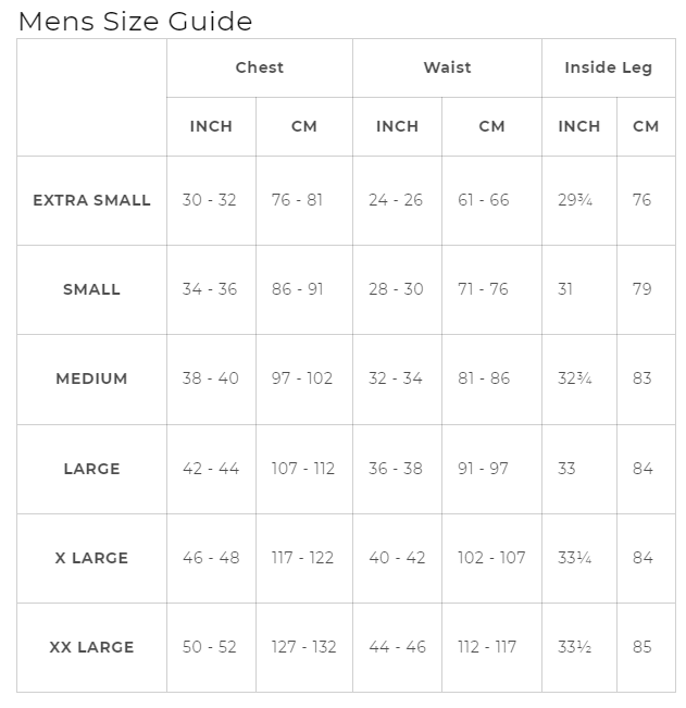 Size Chart Second Skin Suit Adult Black Morph Party Jumpsuit