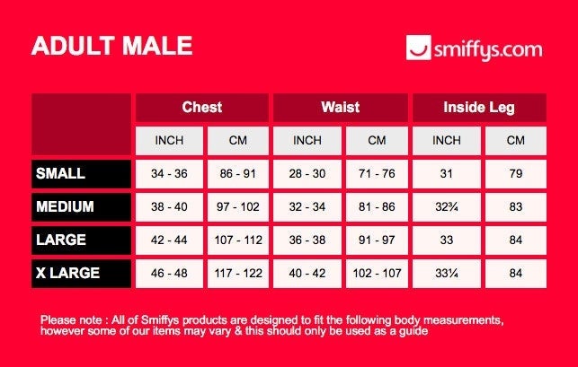 Size Chart Second Skin Suit Orange