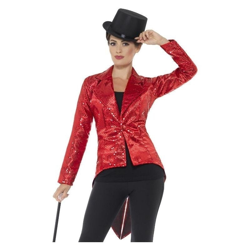 Sequin Tailcoat Jacket Adult Red_2