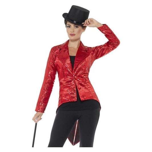 Sequin Tailcoat Jacket Adult Red 2