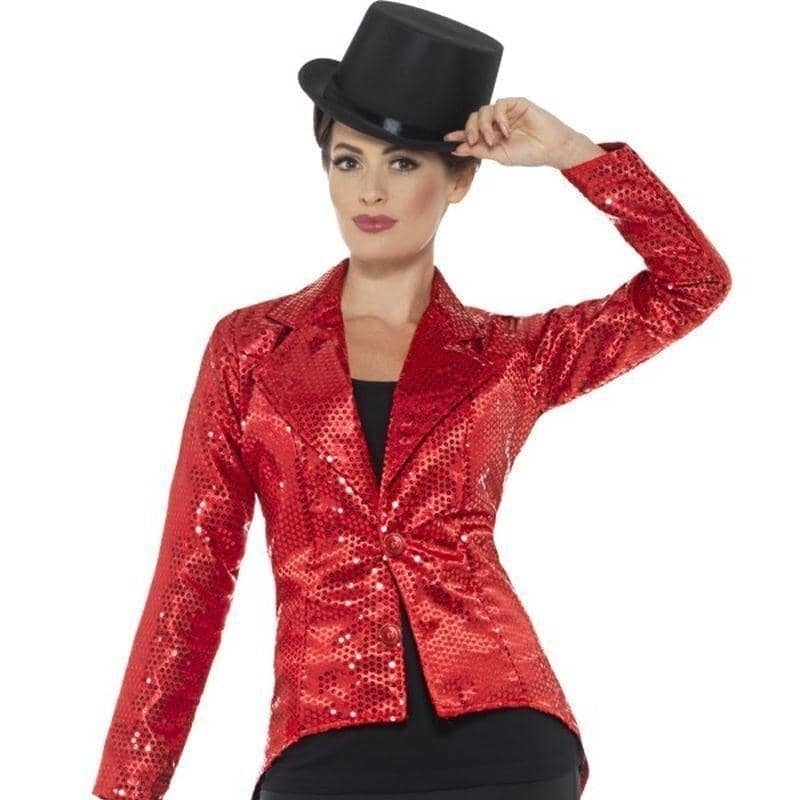 Sequin Tailcoat Jacket Adult Red_1