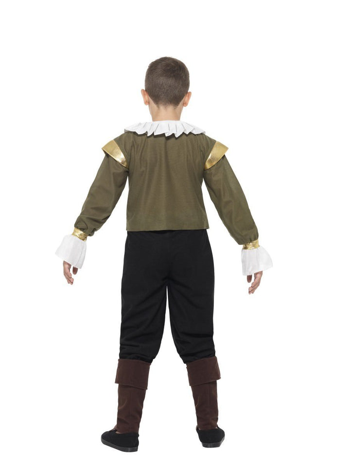 Shakespeare Costume Kids Green Jacket Trousers Bootcovers Tash Goatee_3