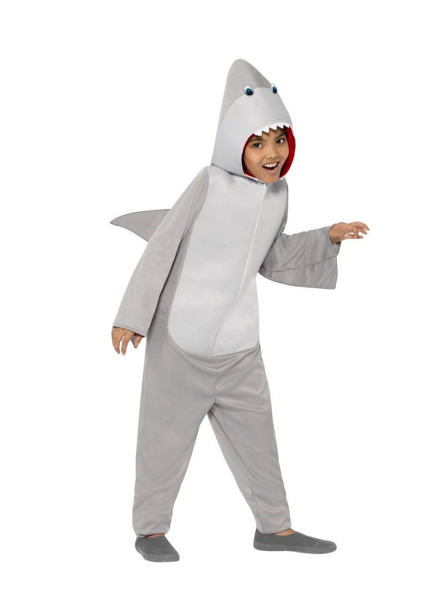 Shark Costume Kids Grey Hooded Jumpsuit_4