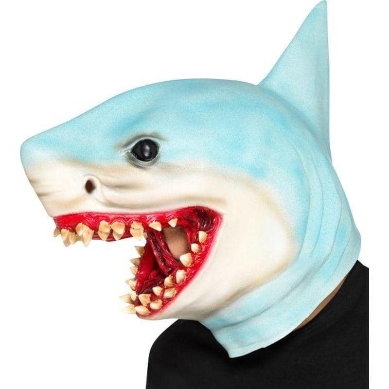 Shark Mask Overhead Adult Blue One Size Latex_1