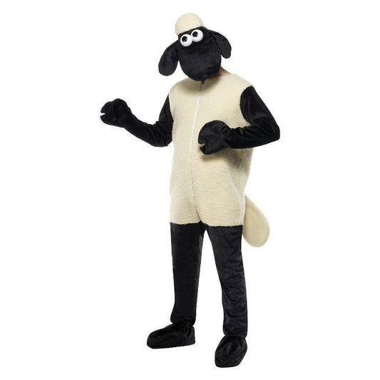 Shaun The Sheep Costume Adult White Black Jumpsuit 2
