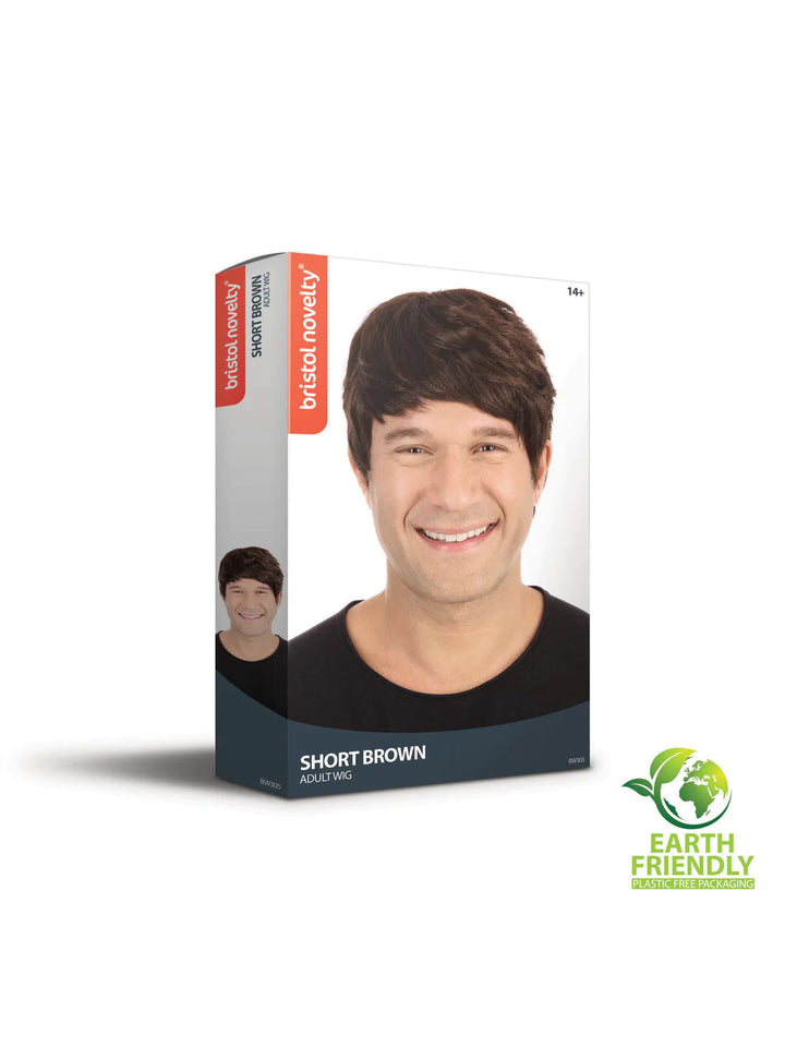 Size Chart Short Brown Mens Wig Boy Band Beatles Style