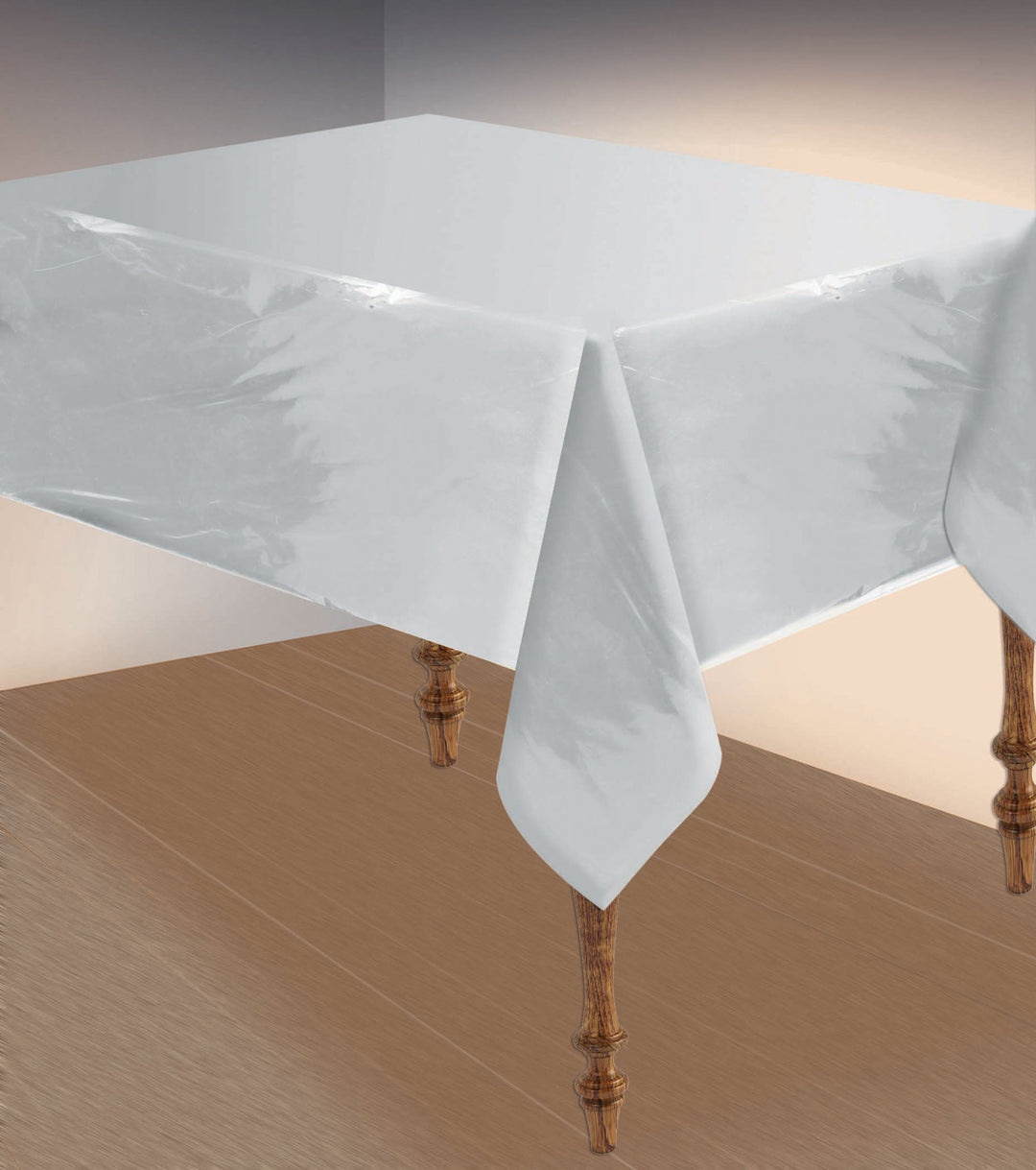 Silver Metallic Table Cover 135cm X 270cm_1