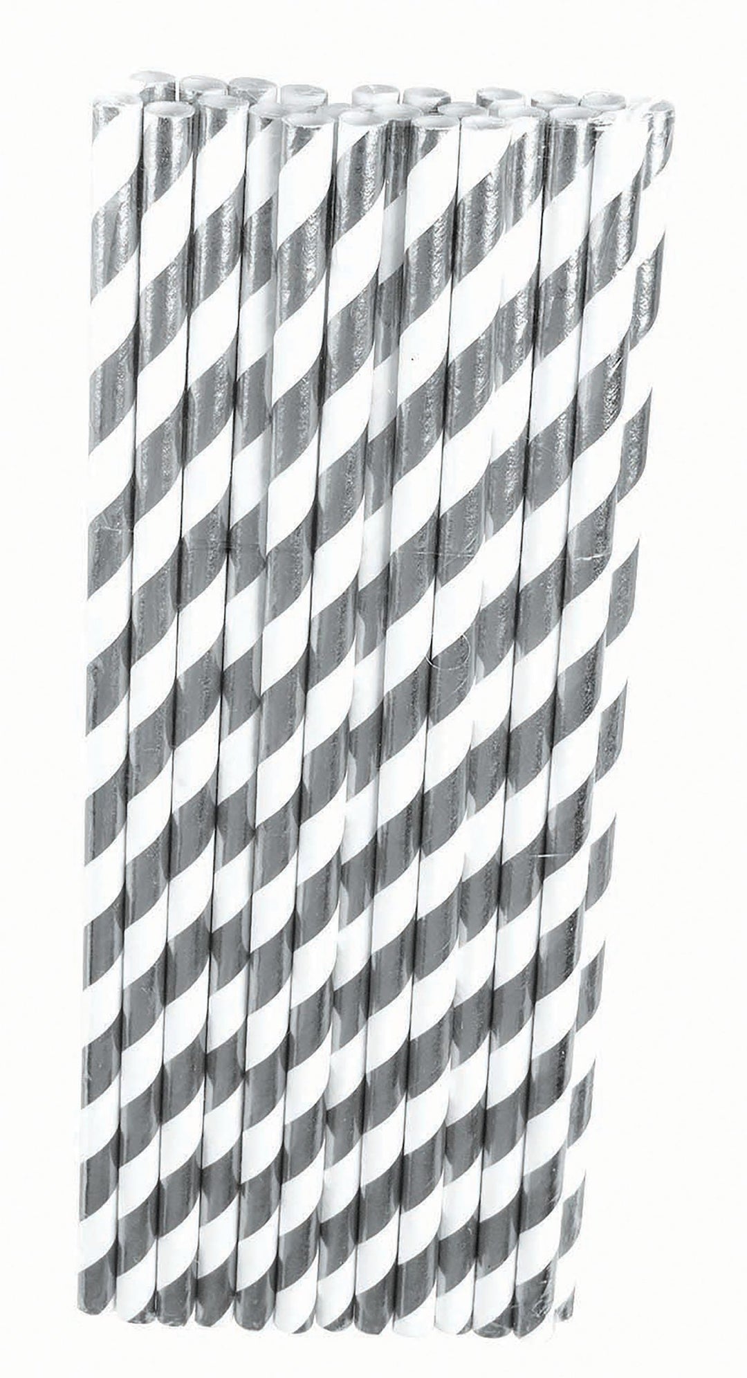 Silver White Paper Straws 24 Pack_1