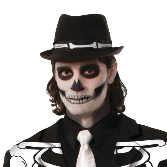 Skeleton Fedora Black Hats Male 2