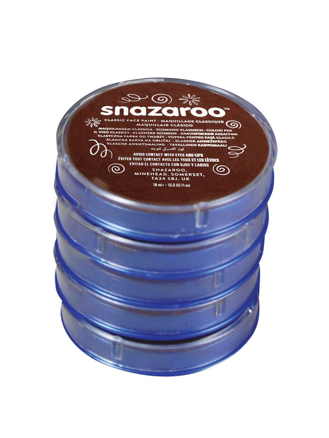 Size Chart Snazaroo Dark Brown 18ml Tub Make Up Face Paint