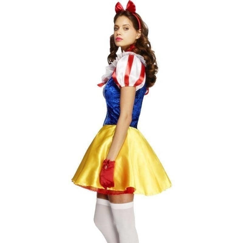 Snow White Fairytale Costume Adult Fever Blue Yellow Dress Underskirt Headband Choker_3