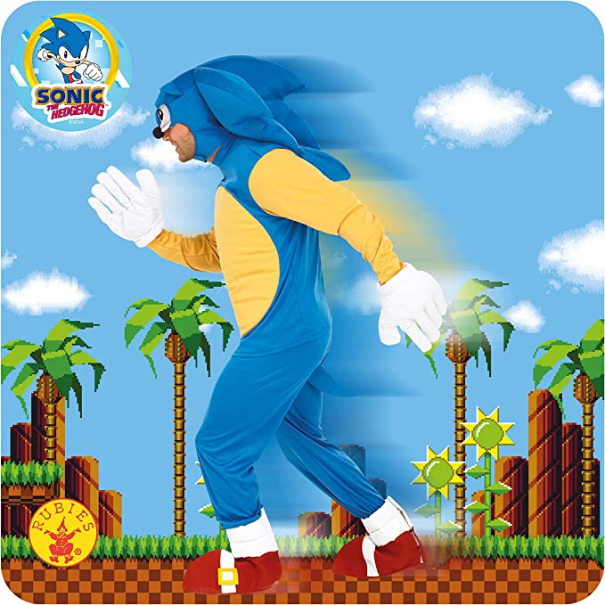 Sonic The Hedgehog Adult Costume with Gloves_4