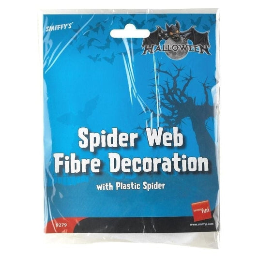 Spider Web Decoration White 1 Plastic Spider Halloween Party Accessory 2
