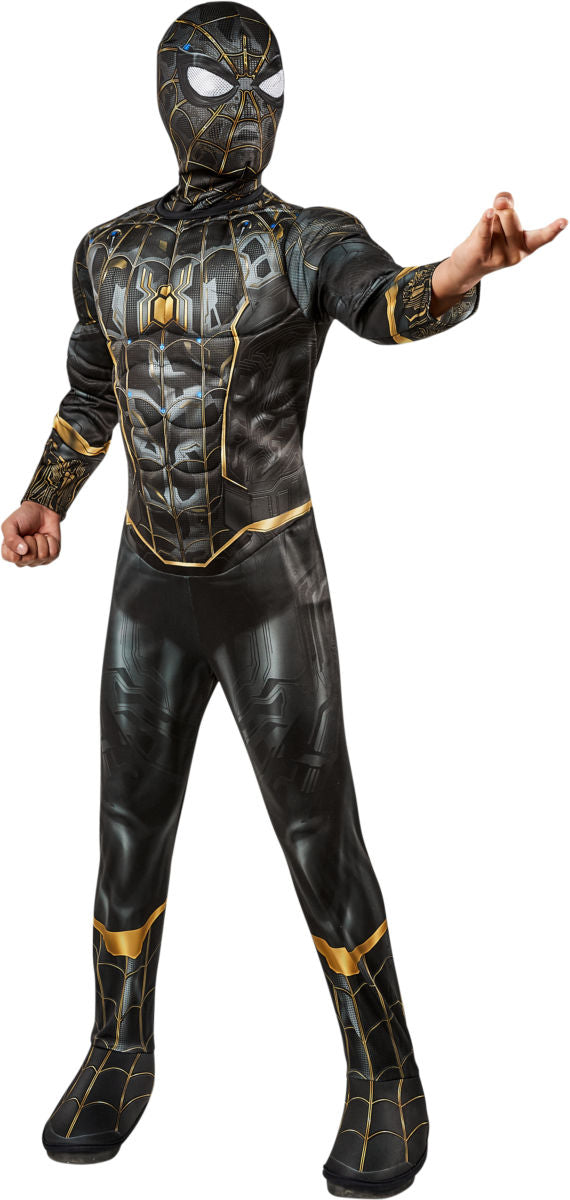 Spider-man No Way Home Black Gold Suit Boys Costume_1