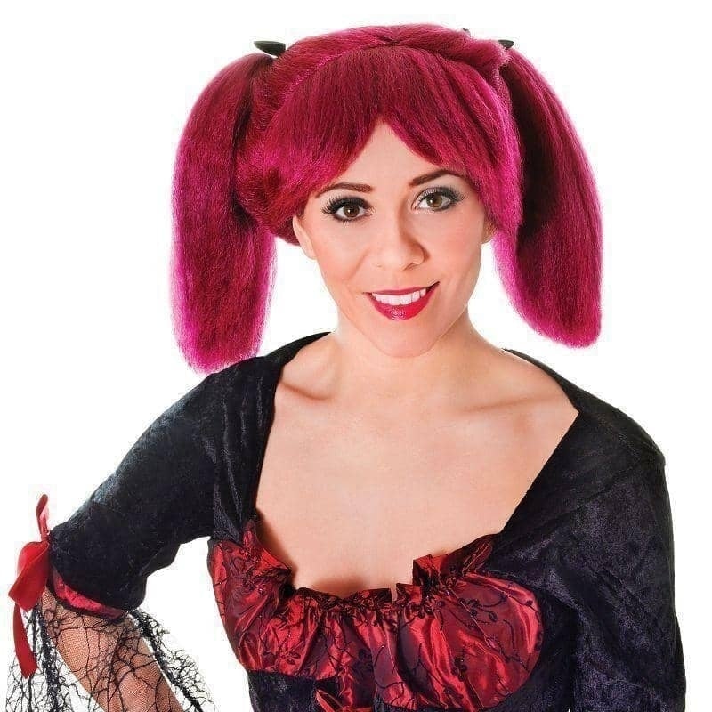 Steampunk Burgundy Wig with Ponytails Steampunk Burgundy Wig with Ponytails