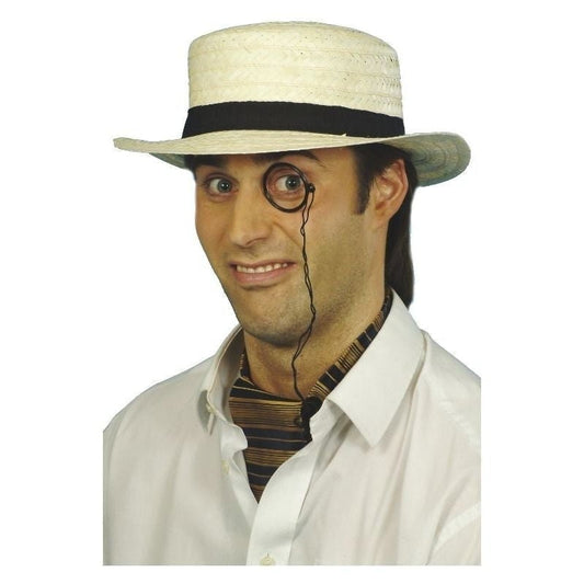 Straw Boater Hat Adult Cream 2