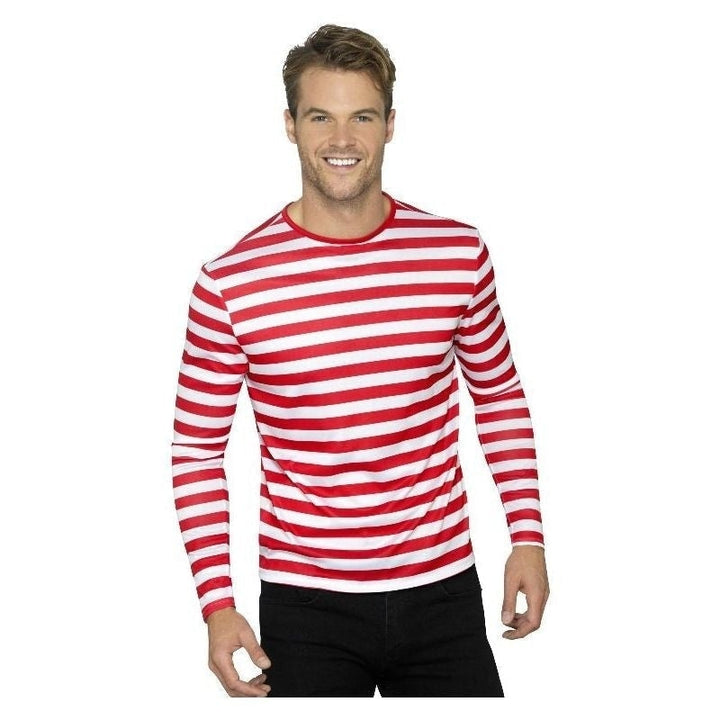 Stripy T Shirt Adult Red_2