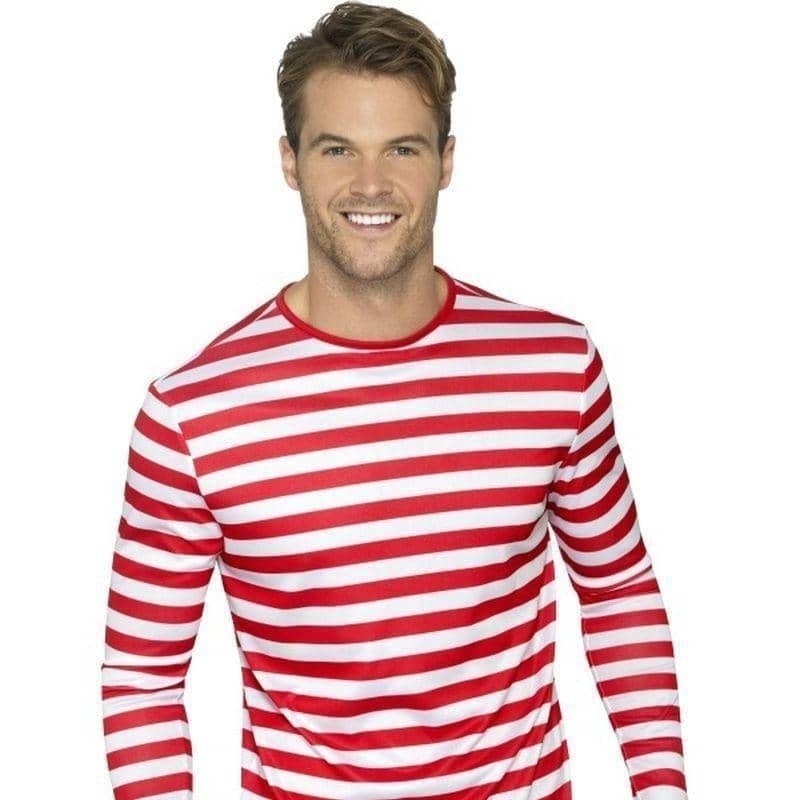 Stripy T Shirt Adult Red_1