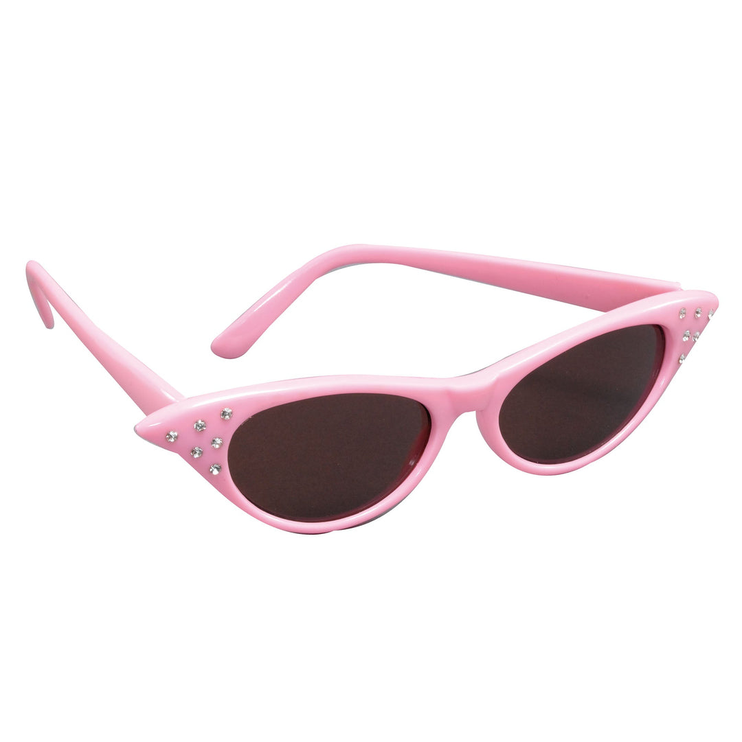 Sunglasses Dark Lens Pink Lady 50s Costume Accessory_1