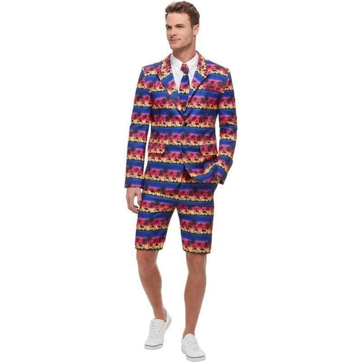 Sunset Flamingo Suit Adult Blue_1