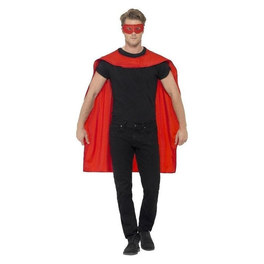 Superhero Cape Adult Red Eyemask Costume Accessory 2