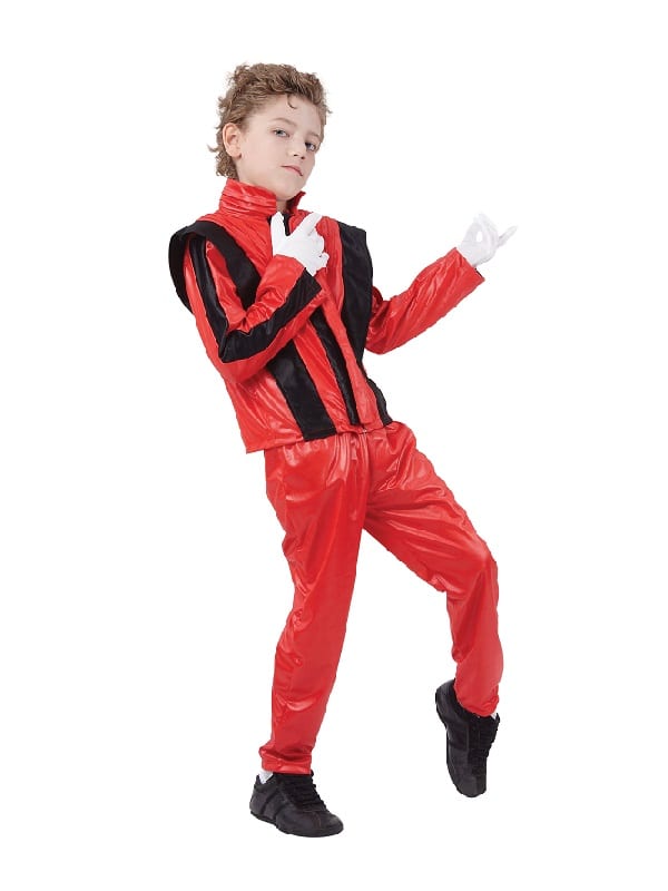 Superstar Red Kids 1980s Costume Micheal Jackson Thriller_1