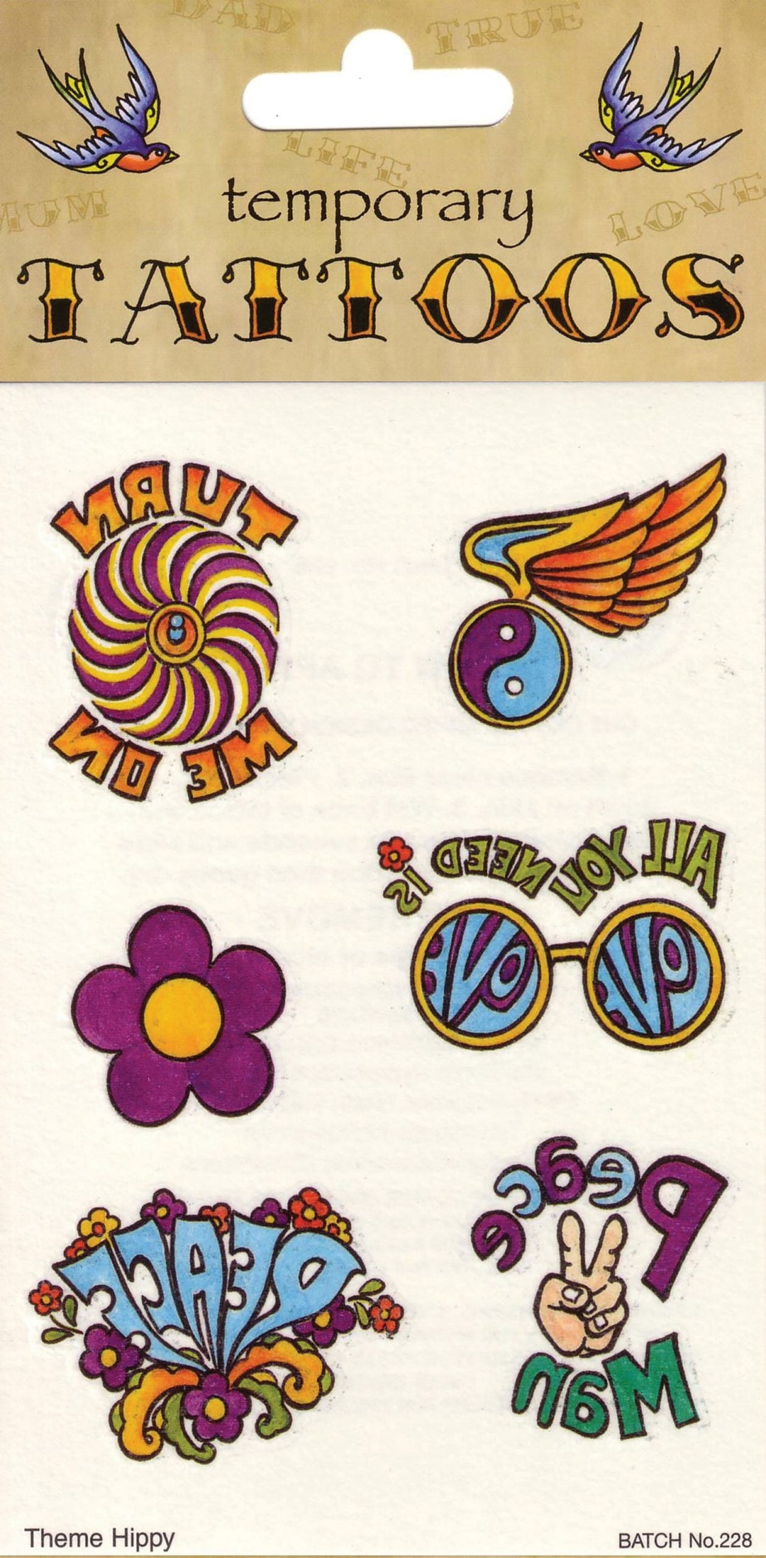 Tattoos Theme 70s 6 Card General Jokes Unisex Per_1