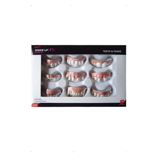 Teeth and Fangs 9 Assorted Styles Adult White Halloween Accessories 2