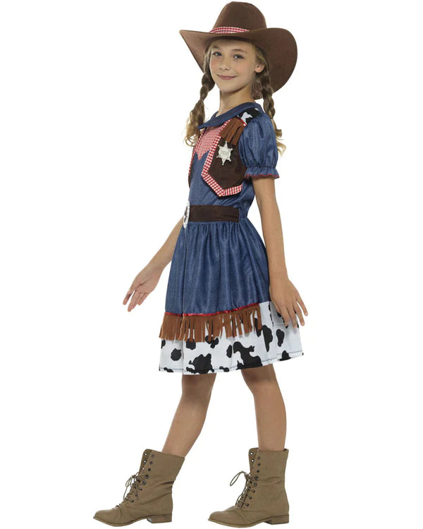 Texan Cowgirl Kids Costume Wild West Blue_4