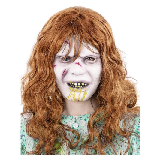 The Exorcist Regan Mask Latex with Attached Hair 2