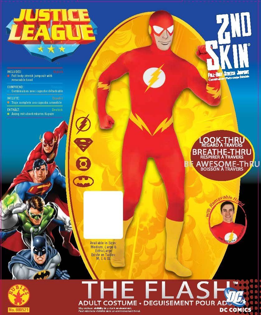 Size Chart The Flash 2nd Skin Suit Costume