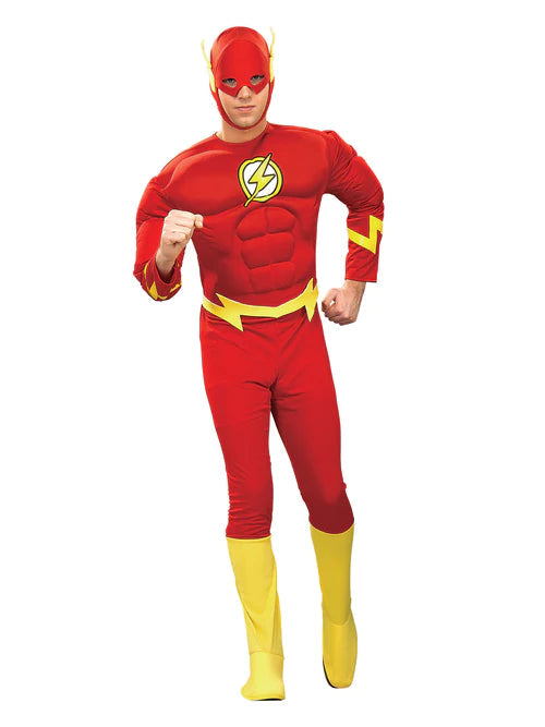 The Flash Costume Muscle Chest Mens Super Hero Suit_1