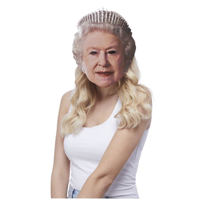 The Queen Printed Card Mask Adult Blue White Red_1