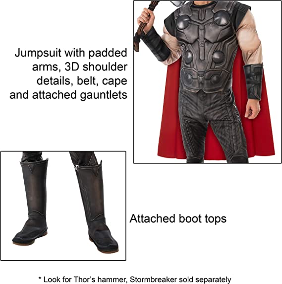 Thor Muscle Costume Mens Deluxe Avengers Endgame Hero_2