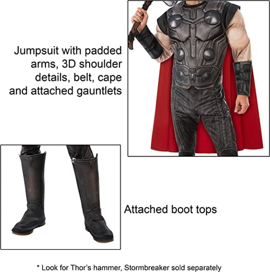 Thor Muscle Costume Mens Deluxe Avengers Endgame Hero 2