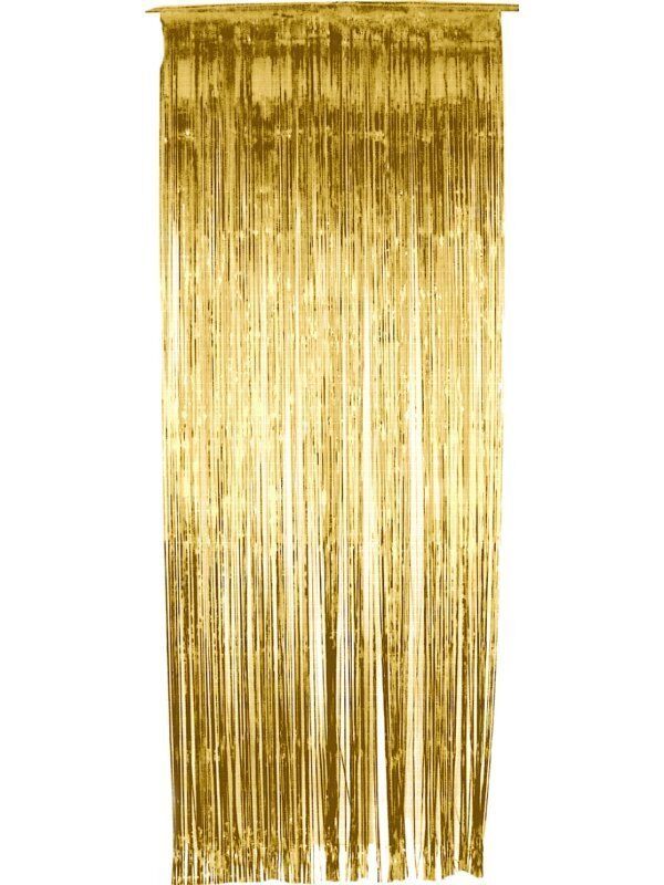 Tinsel Curtain Gold Christmas Party Decoration 91 x 244cm_1