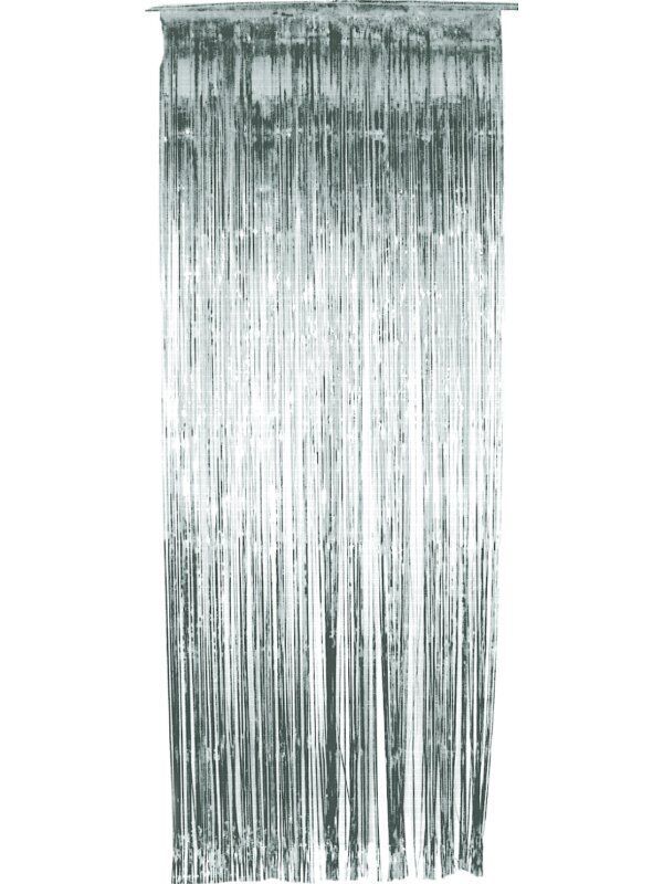 Tinsel Curtain Silver Christmas Party Decoration Shimmer 91 x 244cm_1