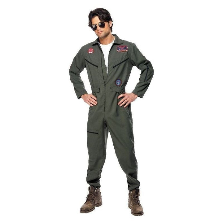 Top Gun Maverick Pilot Jumpsuit Costume Adult Green_3