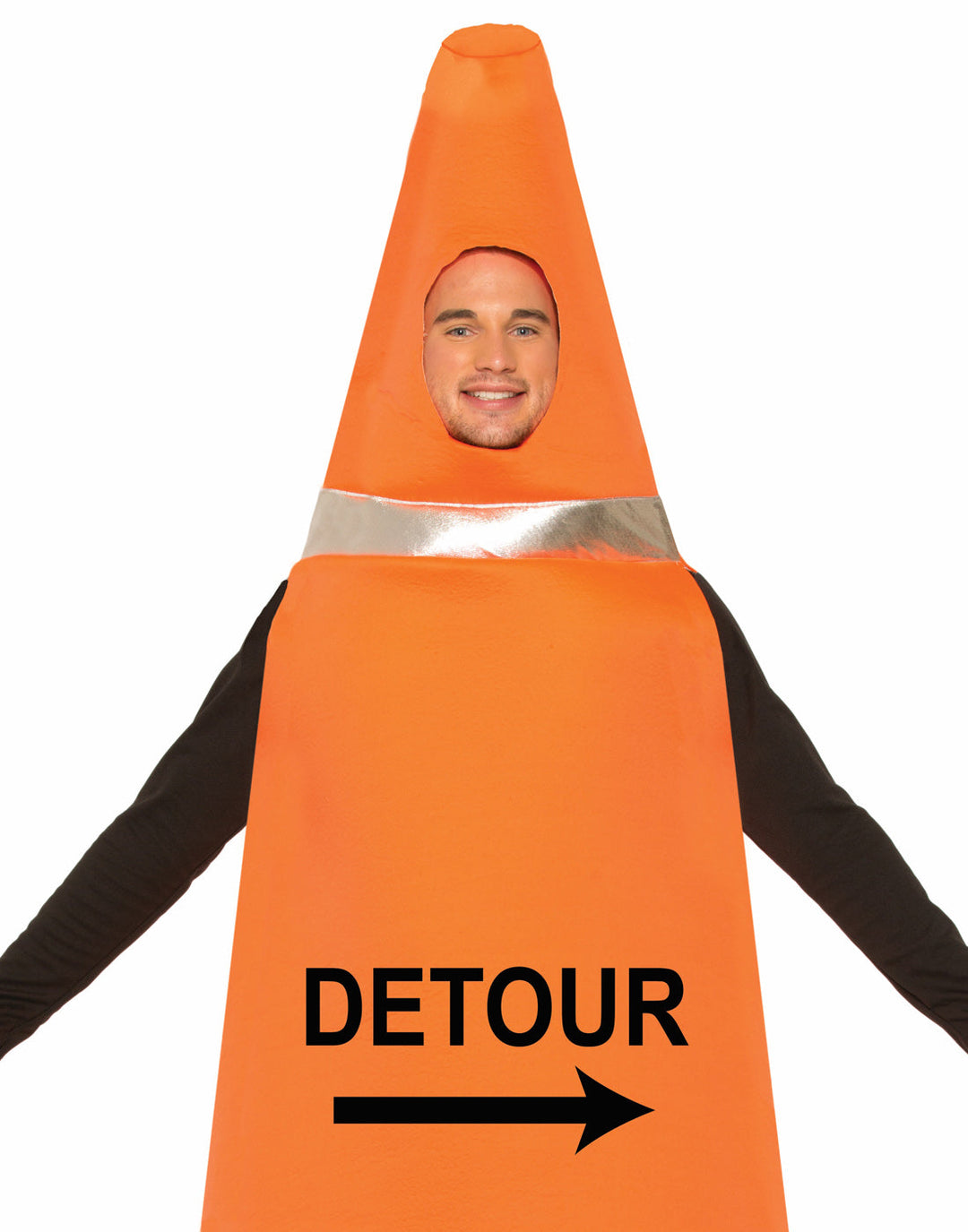 Size Chart Traffic Cone Costume Adult Orange Detour Sign