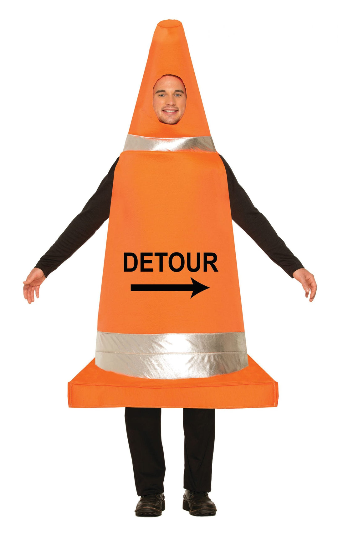 Traffic Cone Costume Adult Orange Detour Sign_1