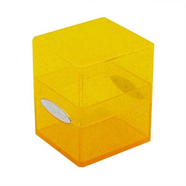 Satin Cube Deck Box - Glitter Yellow 1