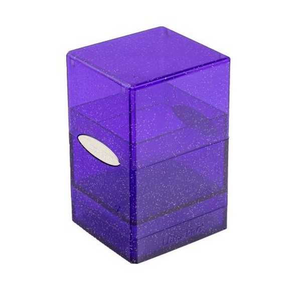 Satin Tower Deck Box - Glitter Purple 1