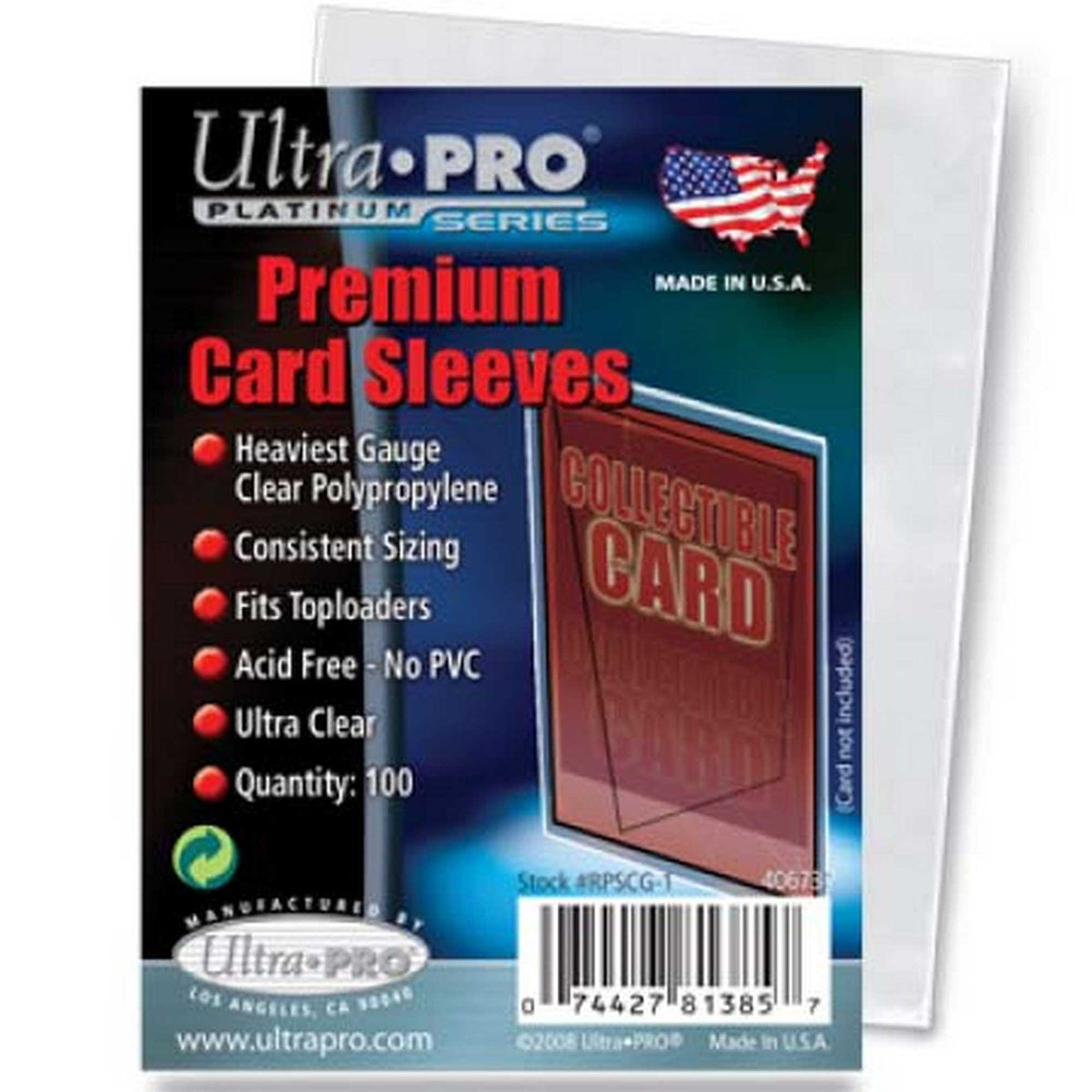 Premium Card Sleeves 100CT 2 1 2IN X 3 1 2IN Card Sleeve by Ultra Pro 1