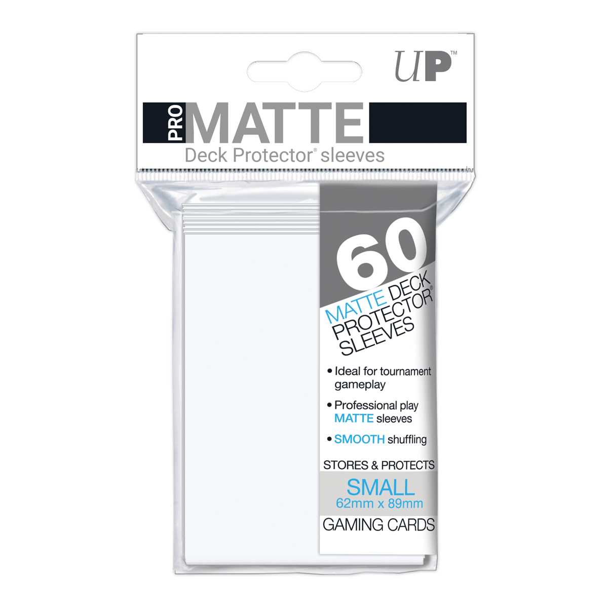 Matte Small Deck Protectors 60CT White Card Sleeve by Ultra Pro 1