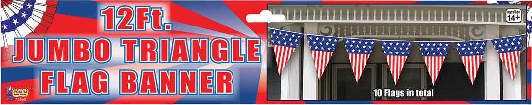 USA Jumbo Triangle Decoration 12ft Flag Bunting_1